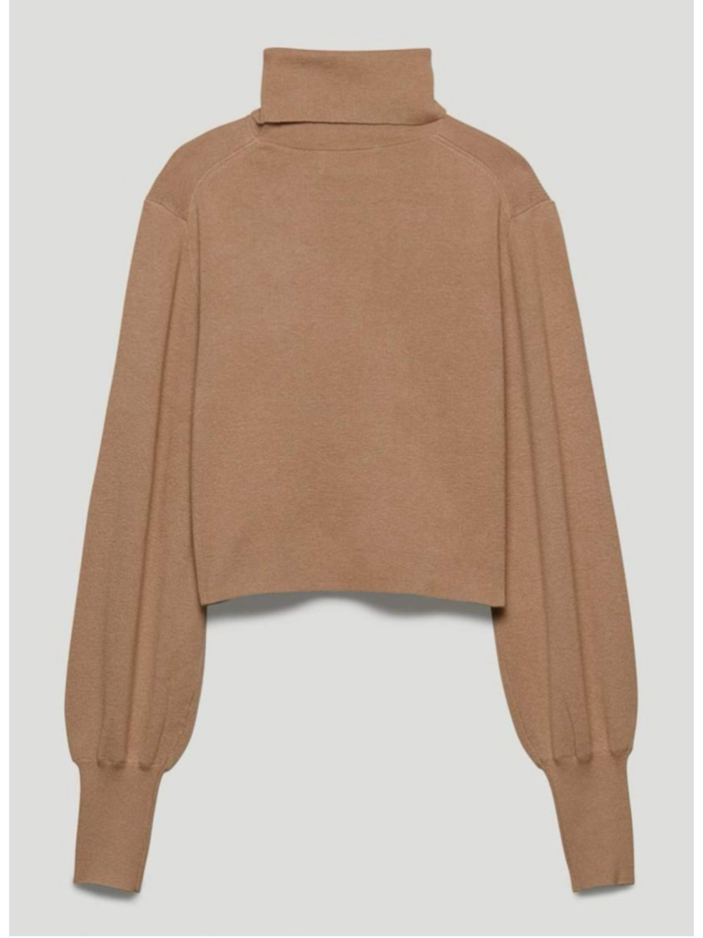 Aritzia Wilfred Rebecca Turtleneck Sweater Camel Tan Merino Wool Cropped Size S - Picture 14 of 14